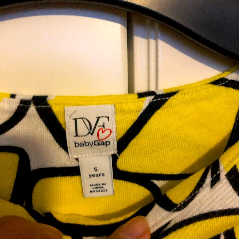 Collectible DVF x GAP Limited Edition Preloved Vintage Lemon print knit dress 5Y
